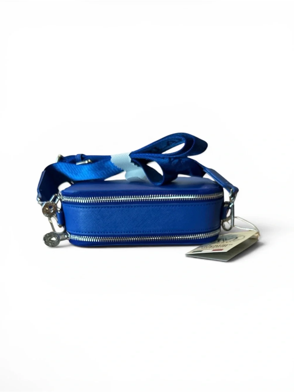 Valentino Orlandi Blue Camera Bag with Adjustable Crossbody Strap